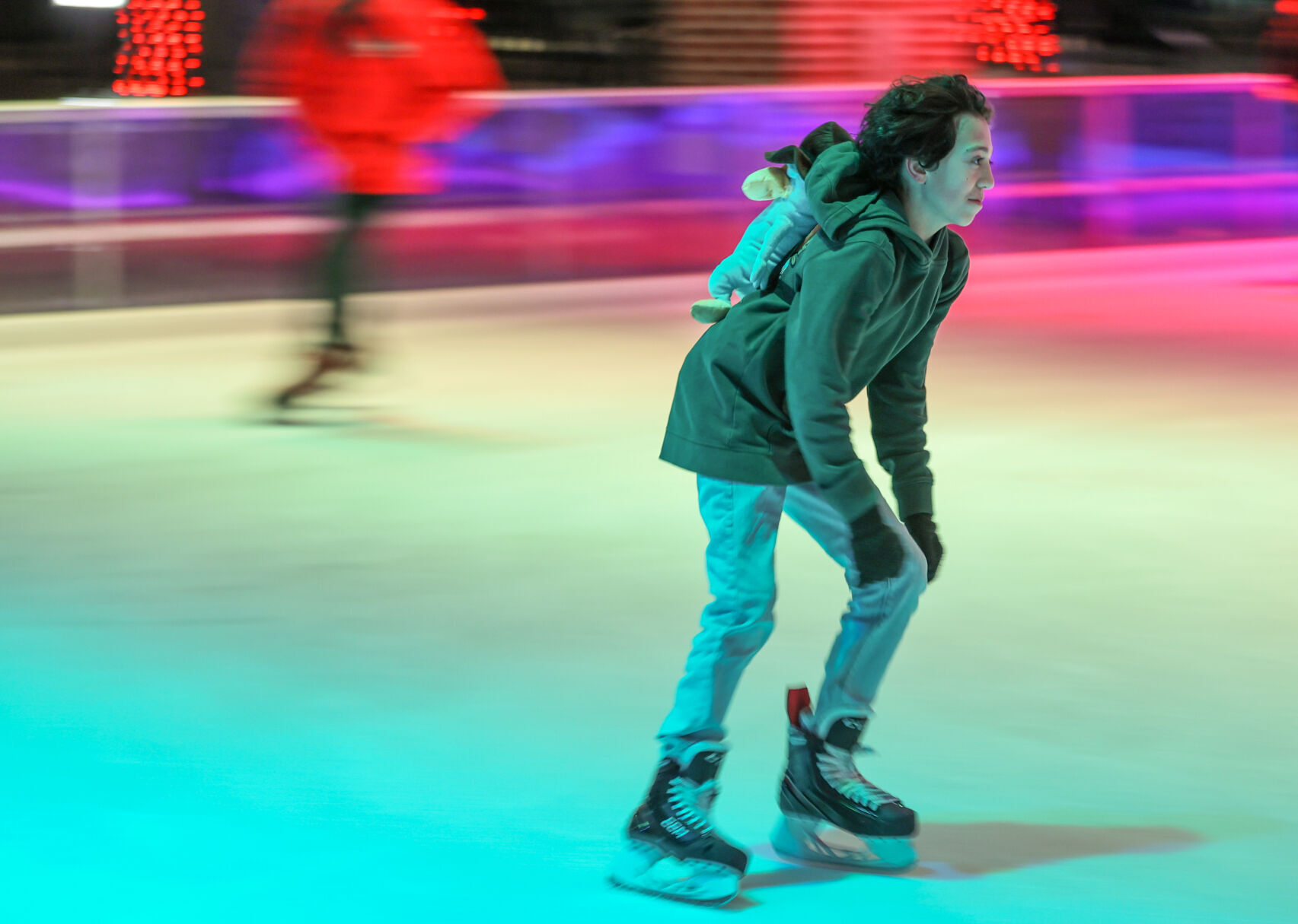 Skating at the Central Park Plaza Ice Rink